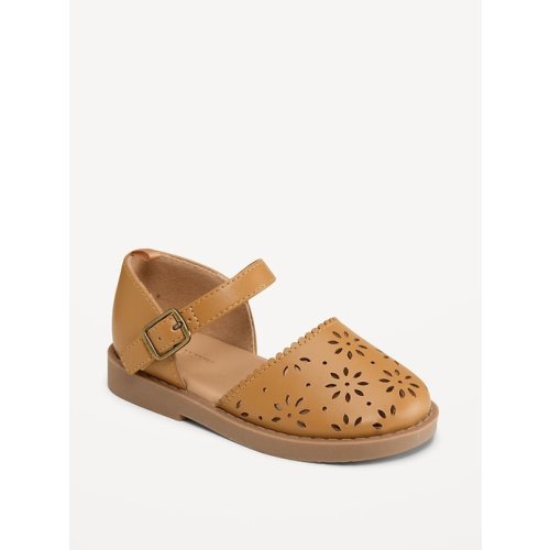 Faux-Leather Chunky Ballet Sandals for Toddler Girls