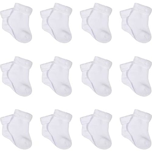 Gerber Baby 12-pair Sock Bundle - 0-3 Months - White