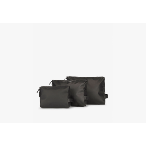 Black Water Resistant Zip Pouch Set (3 Pieces)