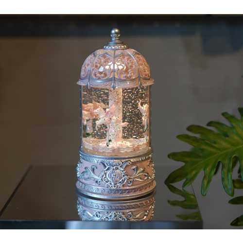 Luxury Handmade Carousel Snow Globe Music Box  Rotating Merry-Go-Round Wedding Decor Holiday Gift Newborn Babyshower Birthday Keepsake