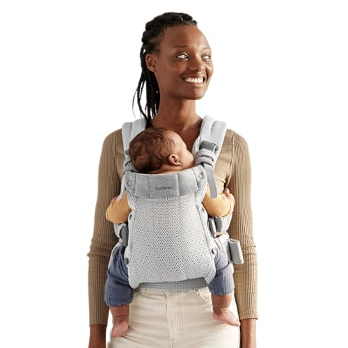 BabyBjörn Baby Carrier Harmony, Silver, 3D Mesh | 3-in-1 Ergonomic Baby Carrier; Newborn, Facing-In, Outward-Facing, and Back Carrying Positions Supported (7-40 lbs), Newborn to Toddler