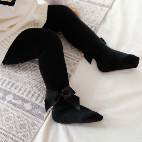 FAIWAD Newborn Baby Girls Tights Infant Toddler Stretchy Knit Stockings with Bowknot Soft Breathable Footed Pantyhose
