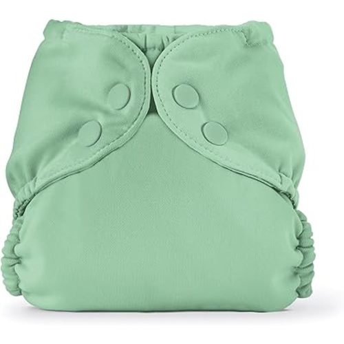 Esembly Cloth Diaper Cover - Reusable Swim Diaper, Waterproof, Breathable - Adjustable Outer Layer Over Absorbent Inner for Blowout Protection - Willow, Size 1 (7-17lbs)