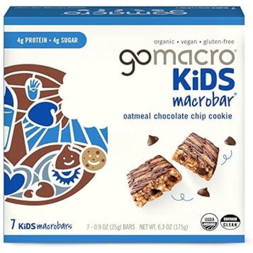 GoMacro Kids MacroBar Organic Vegan Snack Bars - Oatmeal Chocolate Chip Cookie (0.90 Ounce Bars, 7 Count)
