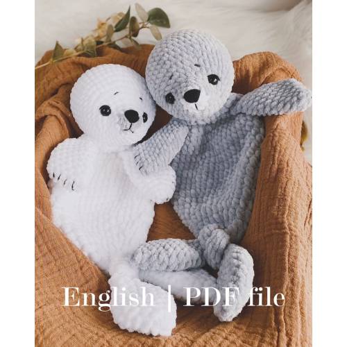 Crochet Seal Lovey Snuggler Safety blanket: Stella the Baby Seal |Amigurumi PDF pattern|English