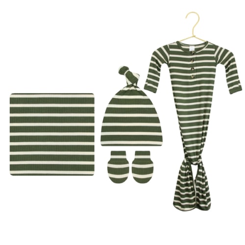 Tyler Ribbed Newborn Hat Bundle (Gown)