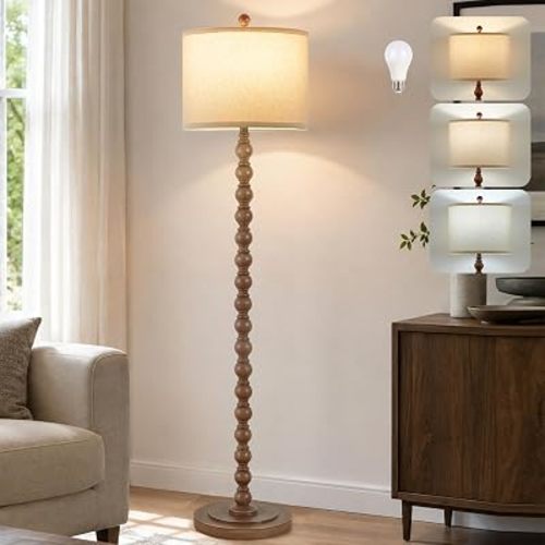 Farmhouse Floor Lamp for Living Room, 62" Tall Standing Lamp with Bulb