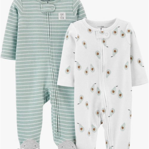 Simple Joys by Carter's Baby Boys' 2-way Zip Thermal Footed Sleep and Play, Pack of 2