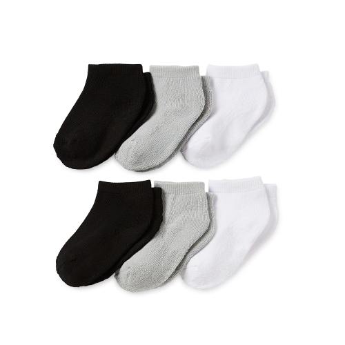 Piper & Jax Baby Boys 6 Pair Crew Socks, Color: Black White Gray - JCPenney