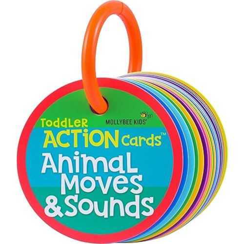 MOLLYBEE KIDS Toddler Action Cards Animal Moves and Sounds