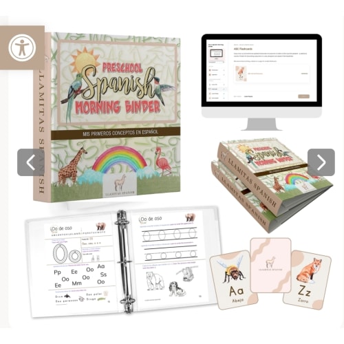 Preschool Spanish Morning Binder - Llamitas Spanish.com