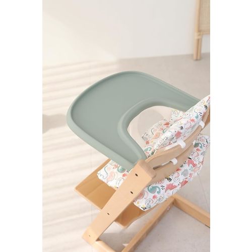 Full Coverage Stokke Tripp Trapp High Chair Placemat | Silicone High Chair Placemat | Lightweight | Dishwasher Safe| Easy to Clean (Sage Green)