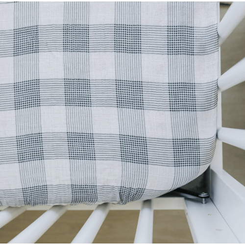 Muslin Crib Sheet | Coastal Plaid