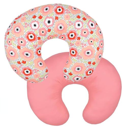Nursing Pillow Cover Stretchy Removable Infant Cotton Pillow Slipcovers for Baby Boy Girls Breastfeeding Moms Two-Sided Design (Cute Flower)