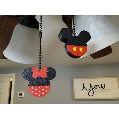 Magic Ceiling Fan Pull | Mouse Bedroom | Boy Mouse Home Decor | Girl Mouse| Kingdom | Glove | Pants | (Sold as a set of two)
