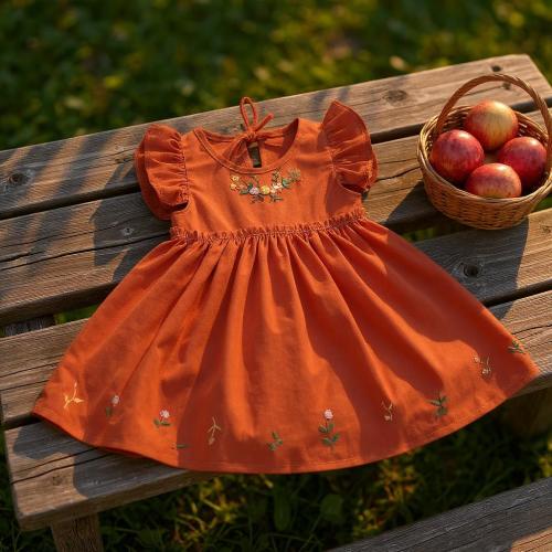 Vintage Floral Hand Embroidered Dress for Girls, Custom Toddler Linen Dress, Personalized Boho 1st Birthday Soft Linen Dress, Kids Clothing
