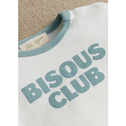 Bisous club T-Shirt - Ecru / vintage blue