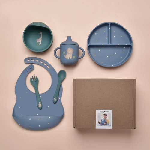 Silicone Baby Feeding Set (6 Pcs) Safari