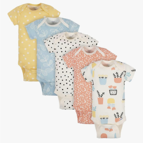 Grow by Gerber baby-boys 5-pack Short-sleeve Onesies Bodysuits