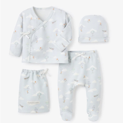 Up & Away Double Layered Cotton Layette Set – Elegant Baby