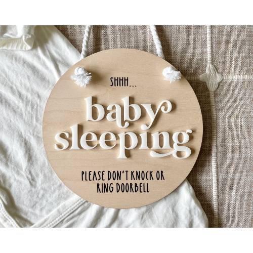 Wall Hanging Baby Sleeping Mini Banner Sign