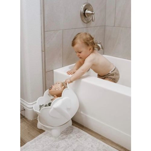 Bath Toy Storage - 2 Piece Baby Bathtub Toy Holder with Removable Base for Draining - Drying Kids Bucket Caddy Bathroom Shower Toy Organizer for Baby Bath Toys Outside Tube (Bath Buddy Toy Storage)