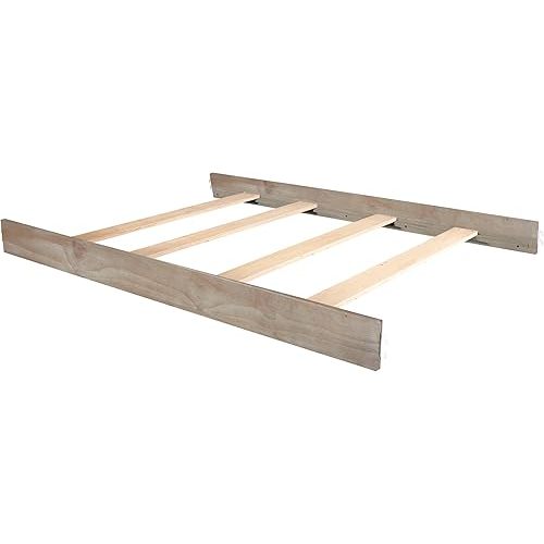 Evolur Stilnovo Mid Century Convertible Crib Wooden Full Size Bed Rail I Lasting Quality, Windsor Oak Grey