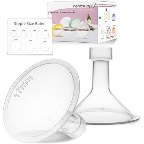 Nenesupply 17mm Flange Compatible with Medela Breast Pump Parts Replacement 17mm Flange for Medela Accessories Compatible with Pump in Style Parts Symphony Swing Harmony Work with Personalfit Flex