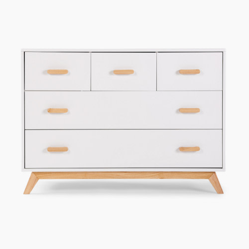 dadada Soho 5-Drawer Dresser - White/Natural