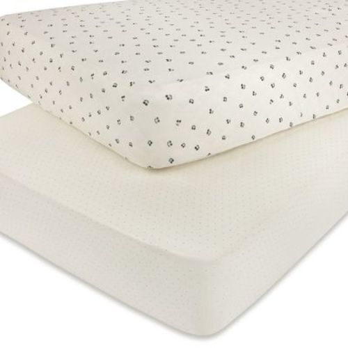 Aurora Crib Fitted Crib Sheet Set - 2 pk - 100% Jersey Knit Cotton - Blue Cherry Printed