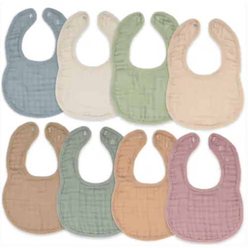 Muslin Cotton Baby Bibs | 8 pack multicolor