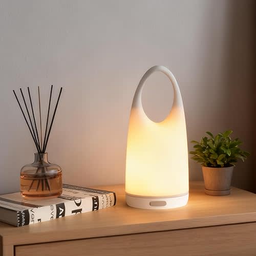 Portable Night Light Table Lamp 2 in 1 Charging LED Camping Lantern Waterproof 3-Levels Dimming&Silicone Shell Shatterproof Survival Kits for Indoor Outdoor Home Emergency Light Power (Warm Light)