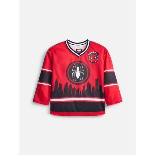 Spider-Man Toddler Boys Graphic Hockey Jersey with Long Sleeves, Sizes 12M-5T