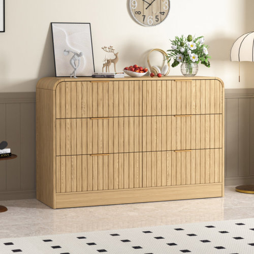 Mercer41 Fluted Rounded Corner 6-drawer Dresser Organizer & Reviews | Wayfair