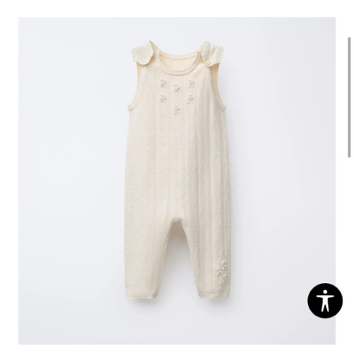 OPENWORK AND EMBROIDERED KNIT OVERALLS - Ecru | ZARA United States