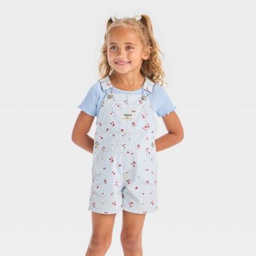 OshKosh B'gosh Toddler Girls' Railroad Striped Shortalls - Blue 18M