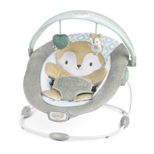 Open Box Ingenuity InLighten Baby Bouncer Seat with Light Up Toy Bar & Tummy Time Pillow, Unisex - Kitt