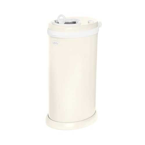 Ubbi Stainless Steel Diaper Pail, Odor Locking, No Special Bag Required, Award-Winning, Registry Must-Have, Matte Ivory