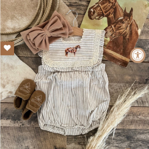 The Good Horse Mocha Striped Lace Romper/Dress – theFRINGEDpineapple