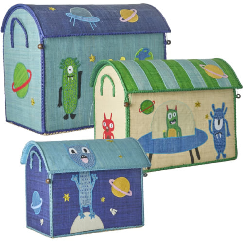 Raffia Toy Storage 3-pack, Monsters from RICE | RoyalDesign