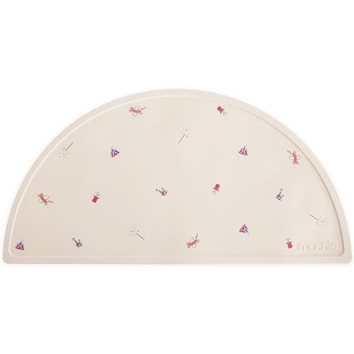 mushie Silicone Placemat for Kids | BPA-Free Non-Slip Design (Lilac Flowers)