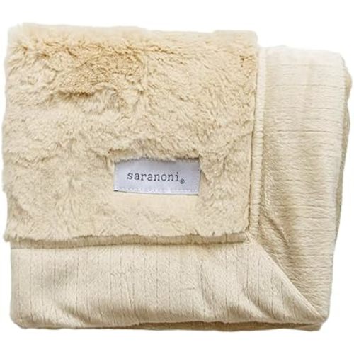 SARANONI Security Blankets for Babies Super Soft Boutique Quality Lush Luxury Baby Blanket (Mini 15" x 20", Ivory)
