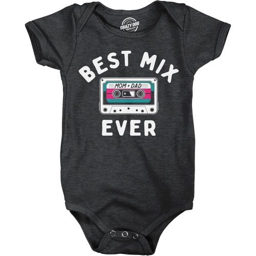 Crazy Dog T-Shirts Best Mix Ever Baby Bodysuit Funny Sarcastic Cassette Tape Graphic Novelty Jumper for Infants