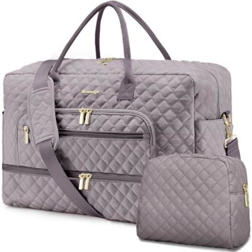 Travel Duffle Bag Weekender for Women - Carry-On Overnight Bag Personal Item Bag with Shoe Compartment & Wet Pocket Large Weekend Tote Bags with Toiletry Bag Hospital Bags for Labor and Delivery