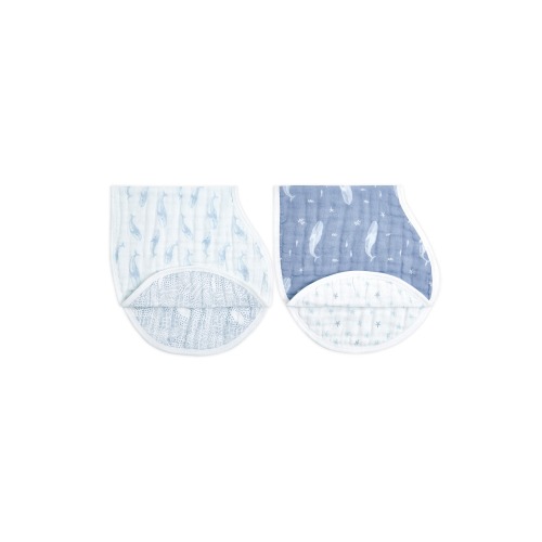 aden + anais 2-Pack Organic Cotton Burpy Bibs, Oceanic Blue
