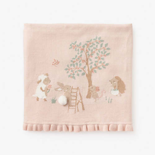 Garden Picnic Knit Blanket PINK / 30X40