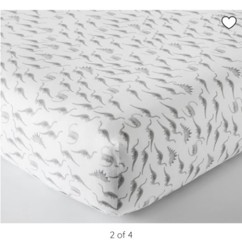 Watercolor Dino Organic Crib Fitted Sheet | Pottery Barn Kids