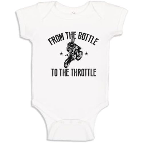 Motocross from The Bottle to The Throttle Dirt Bike Baby Bodysuit/Toddler T-Shirt for Future Rider