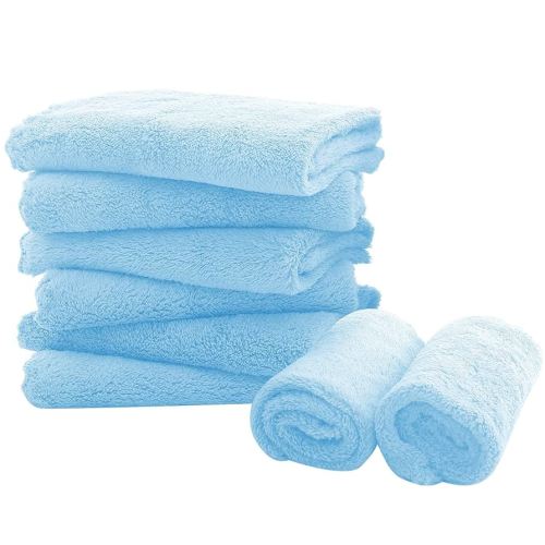 8 Pack Large Burp Cloths for Baby - 20" by 10" Ultra Absorbent Burping Cloth, Hand Washcloths, Newborn Towel - Milk Spit Up Rags - Burpy Cloths for Unisex, Boy, Girl - Burp Cloths Set(Aquamarine)