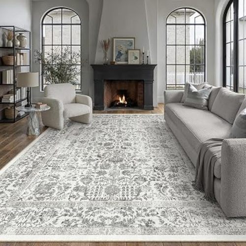 Black Area Rug 9x12 Vintage Floral